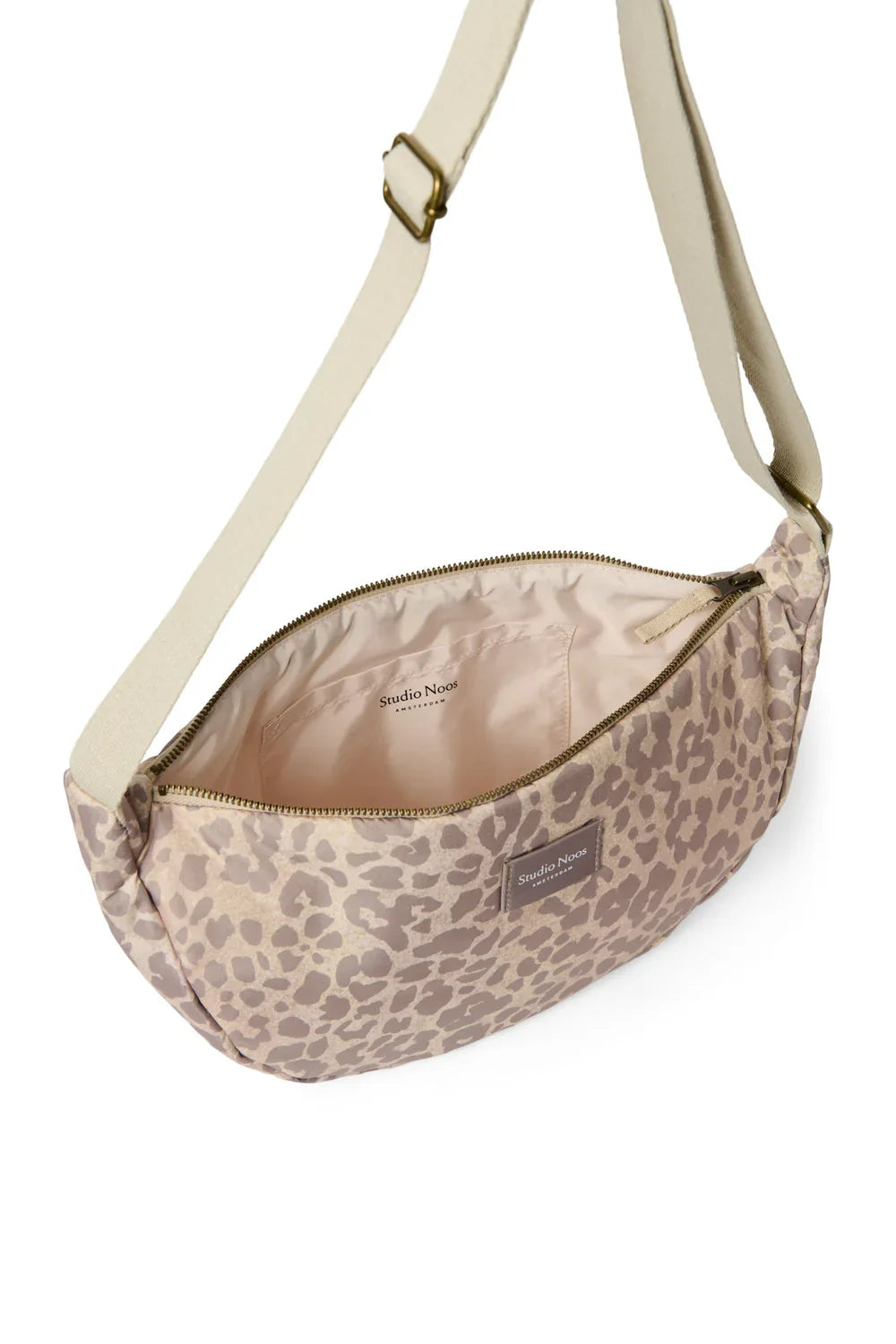 Beige Leopard Puffy Erwachsenen-Gürteltasche