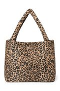 Bruine luipaardprint katoenen mom bag