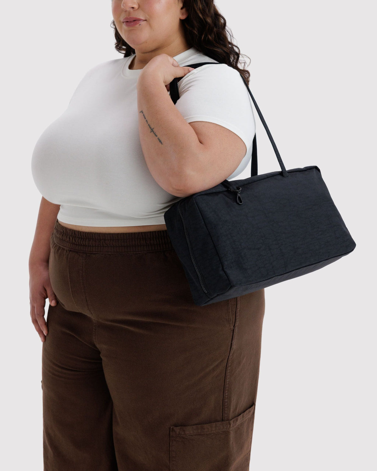 Medium Nylon Bowler Bag - Black - image 2