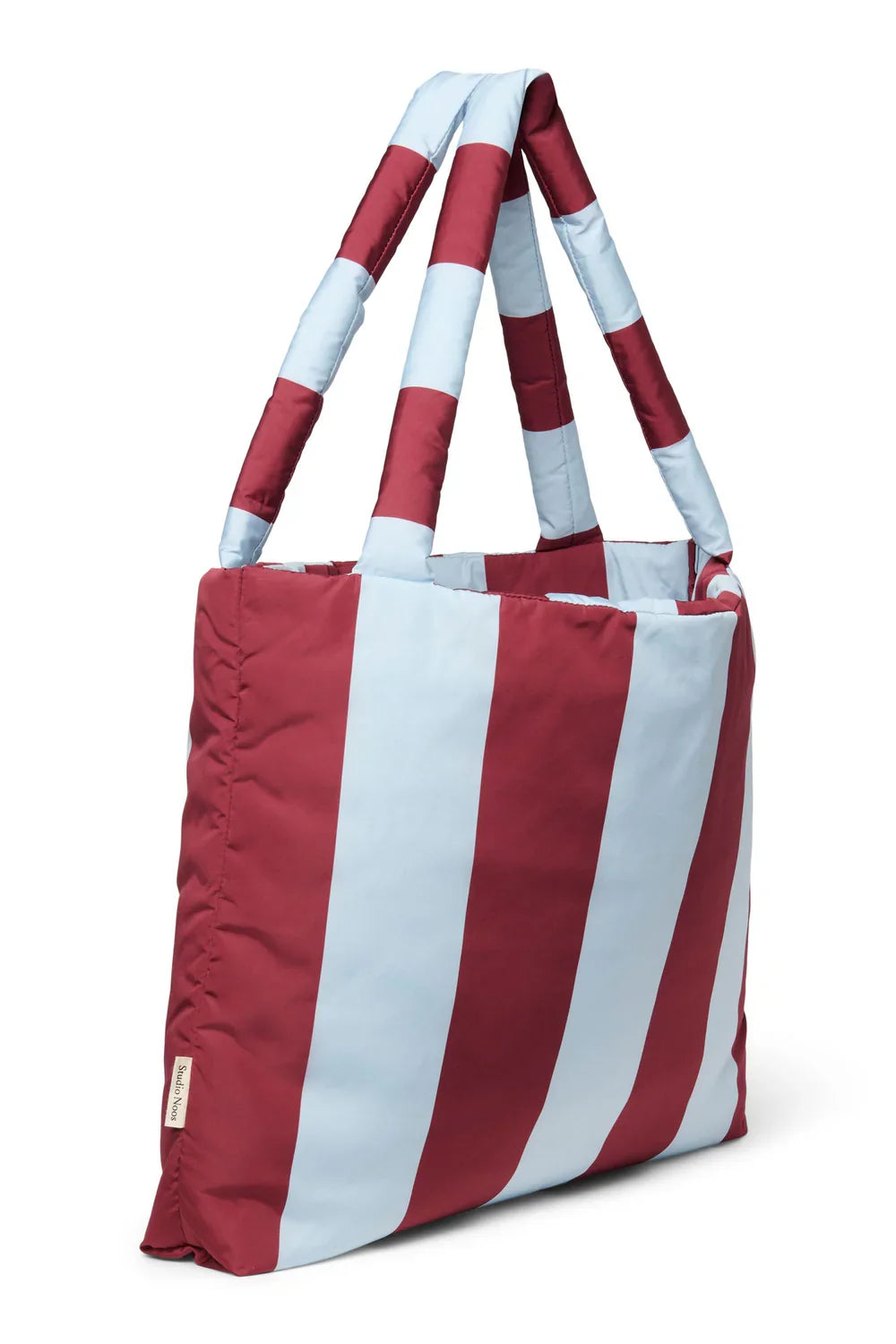 Bordeaux/Hellblau Gestreifte Mom-Bag