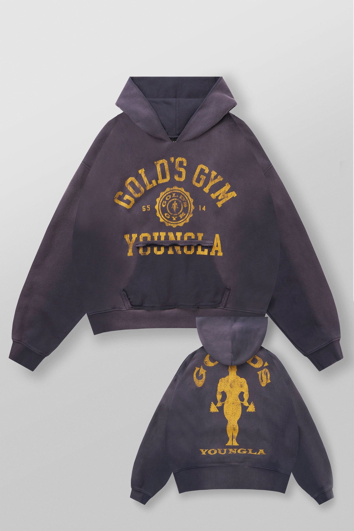 5167 - Sweat à capuche à écusson Gold's Iron Legacy