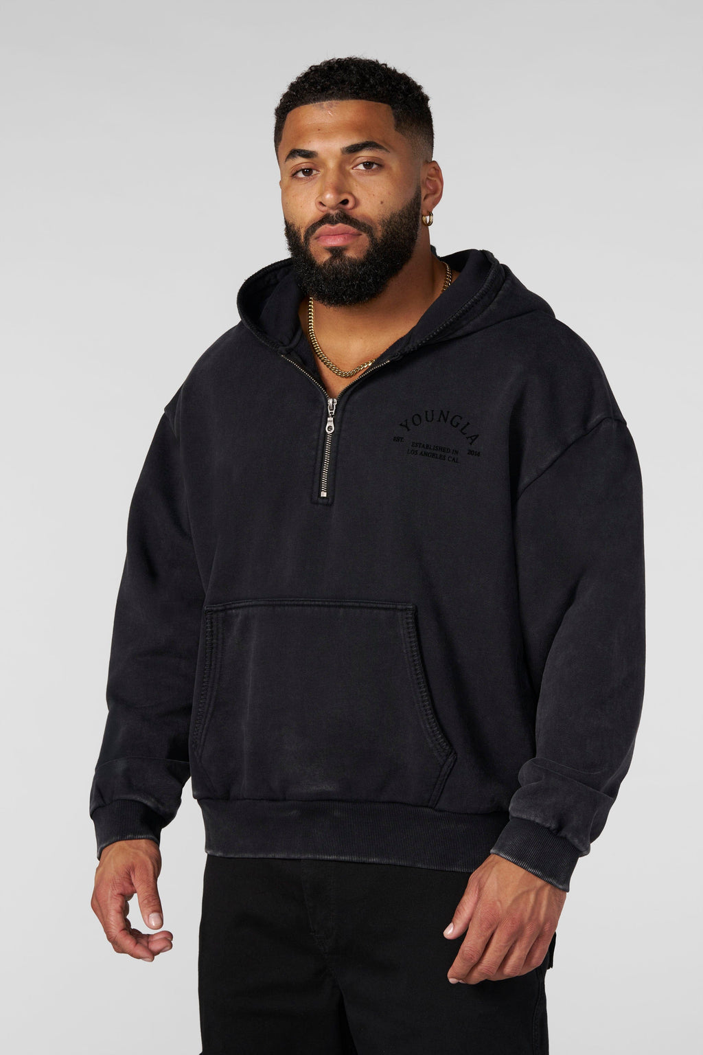 5169 - Sweat à capuche Old Money à col zippé