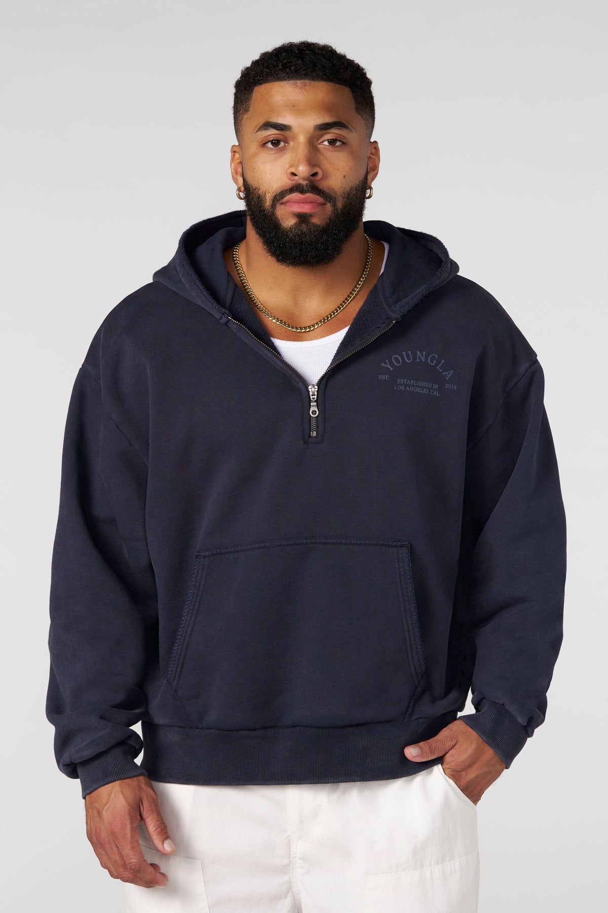 5169 - Sweat à capuche Old Money à col zippé