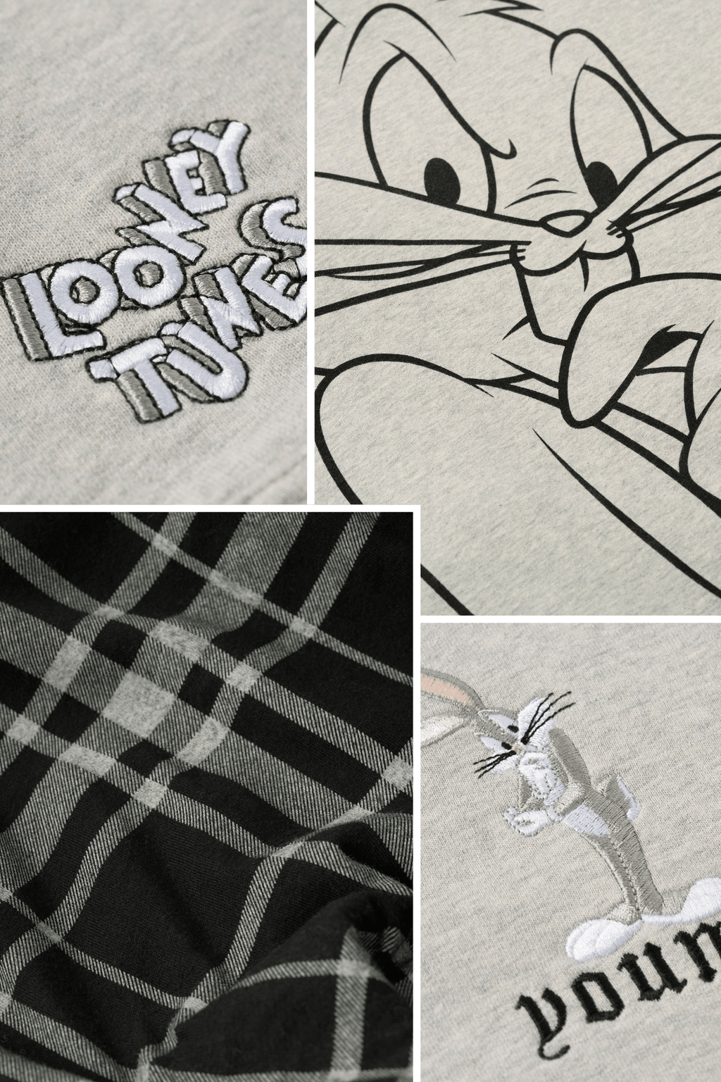 5257 - Vestes zippées à carreaux Looney Tunes