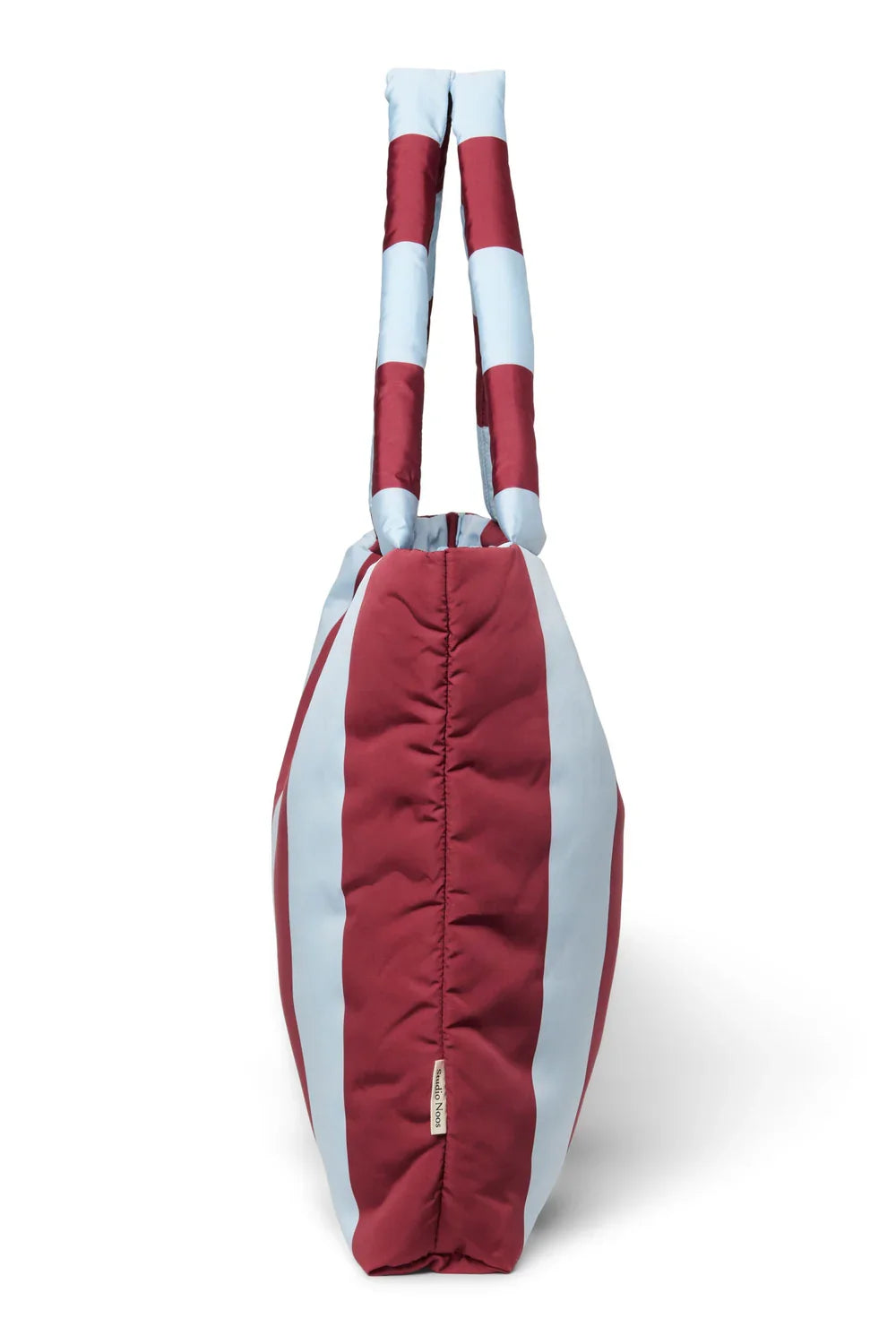 Bordeaux/Hellblau Gestreifte Mom-Bag