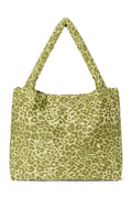 Grüne Leoparden-Baumwoll-Mom-Bag