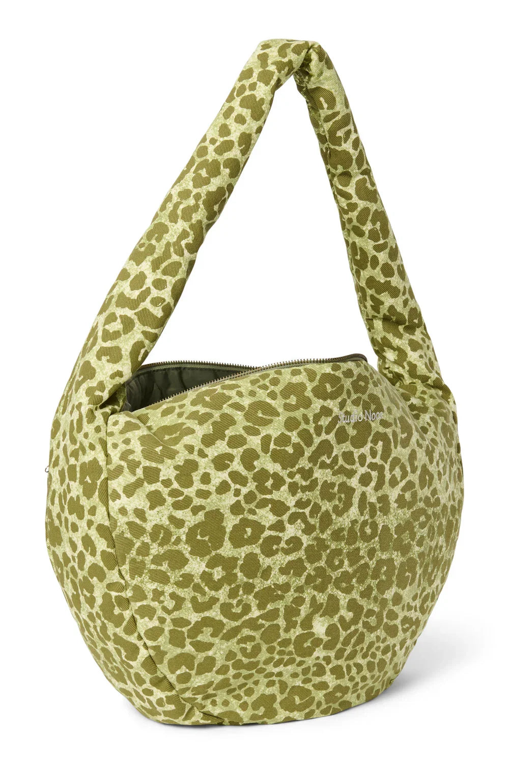 Bruine crossbodytas van katoen met luipaardprint