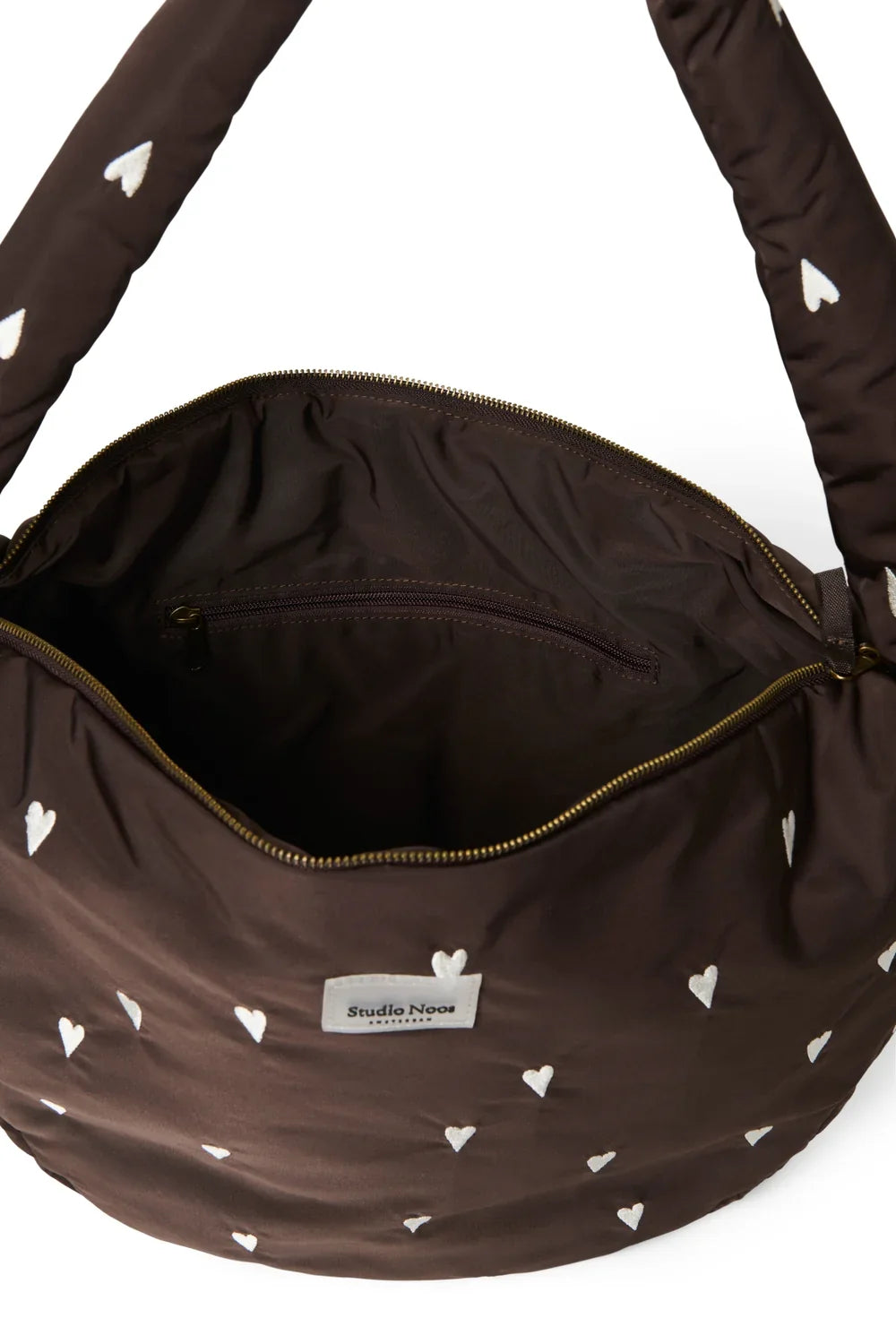 Lila Puffy Umhängetasche mit Herzen