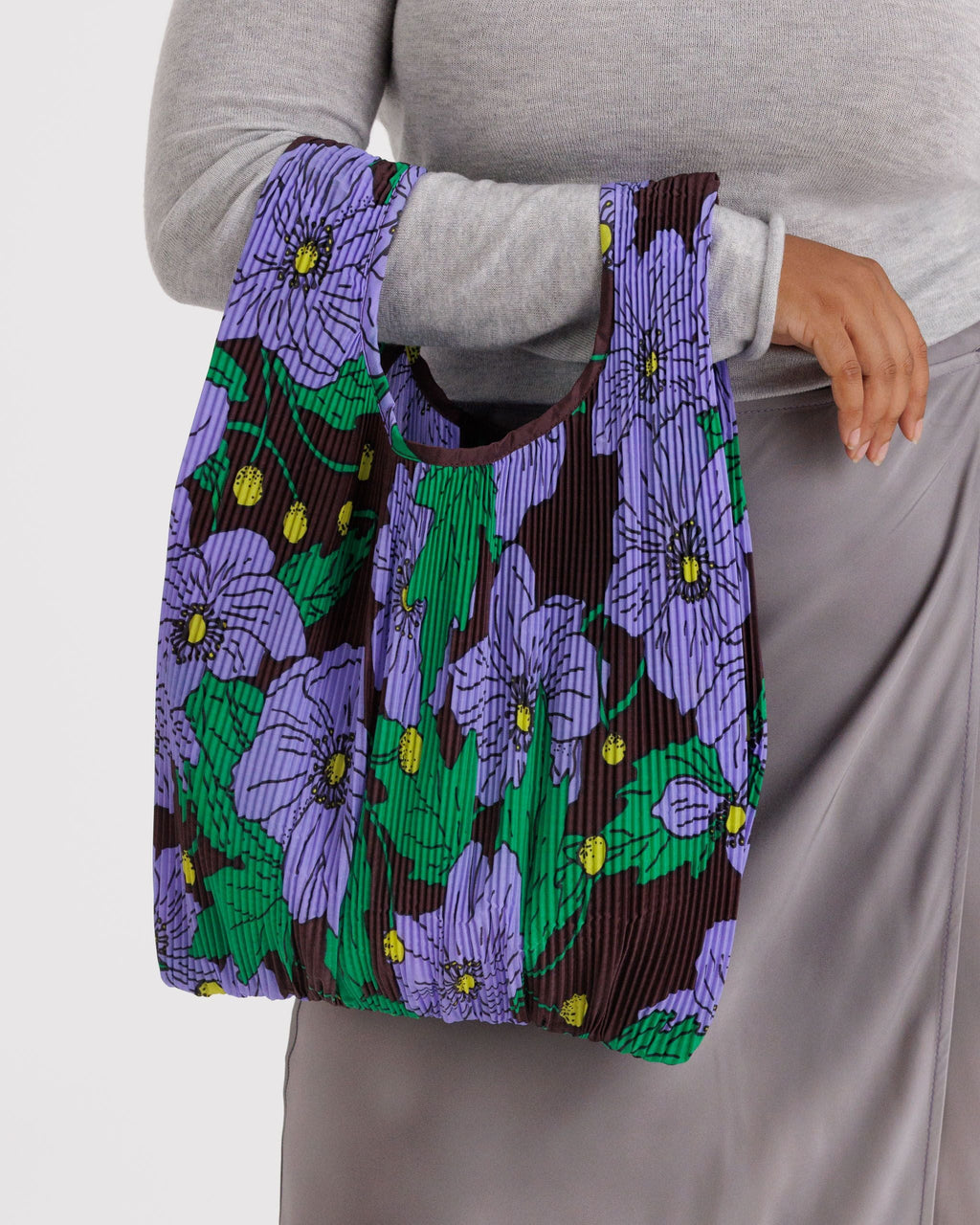 Pleated Baggu - Maroon Poppy - image 2