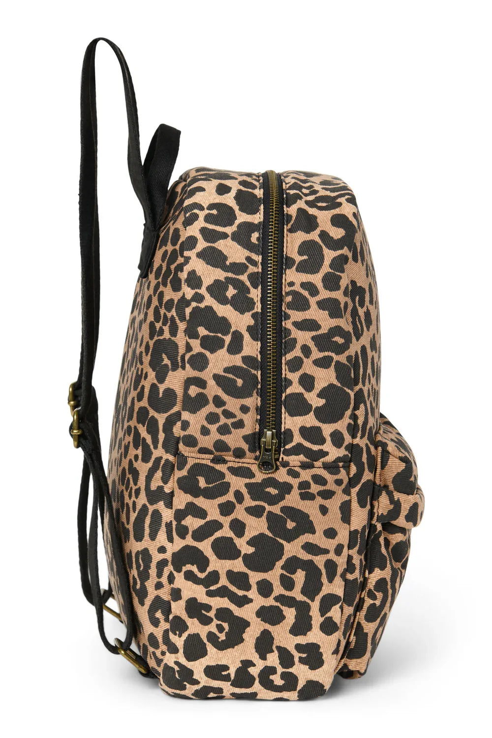 Brauner Leopard Midi-Rucksack aus Baumwolle