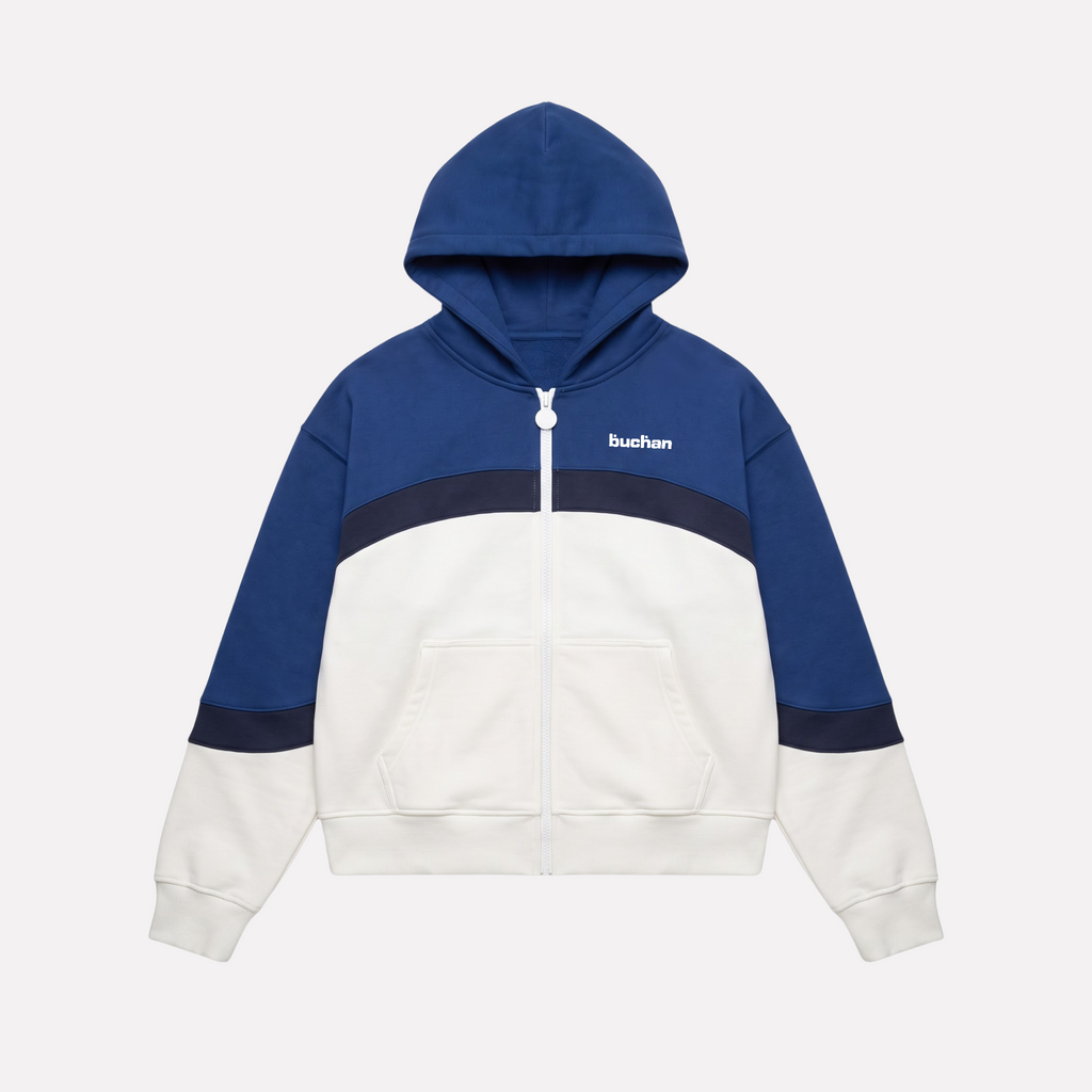 Colorblock Zip-up - Blue