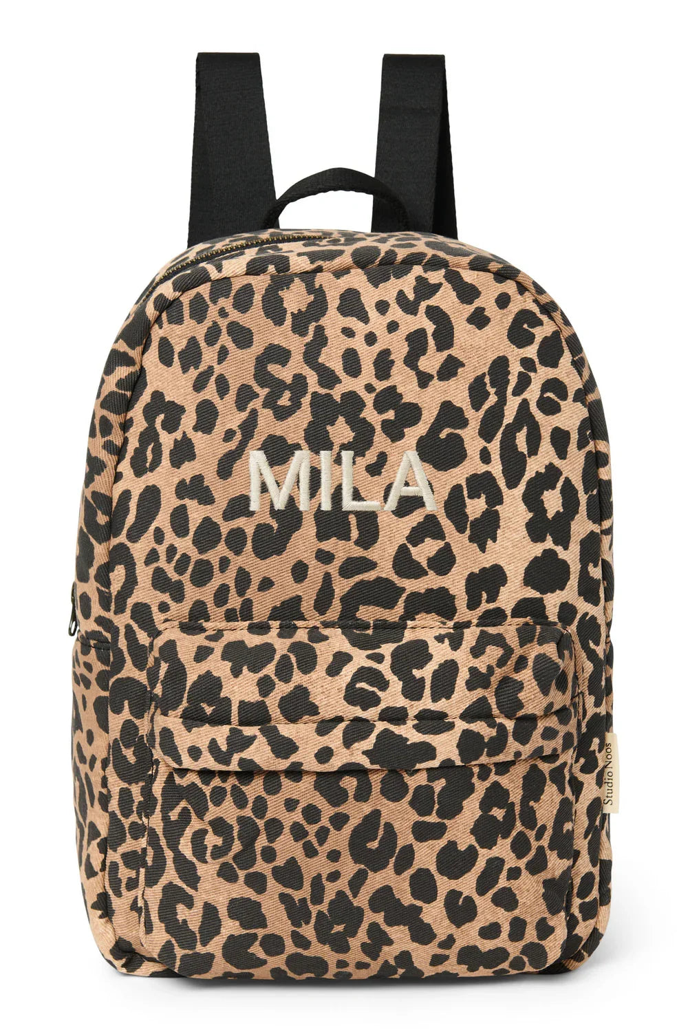 Brauner Leopard Midi-Rucksack aus Baumwolle