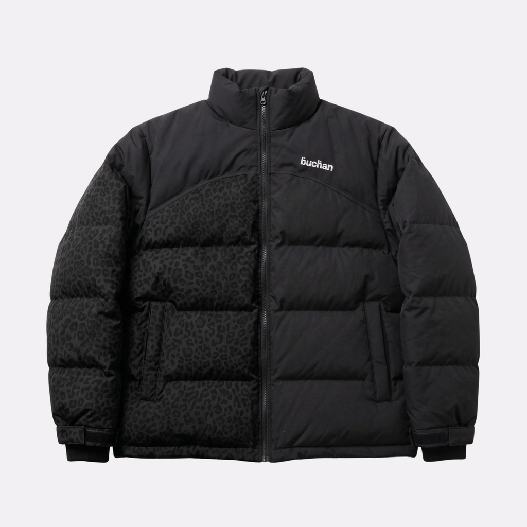 Water Reactive Cheetah Puffer - Black