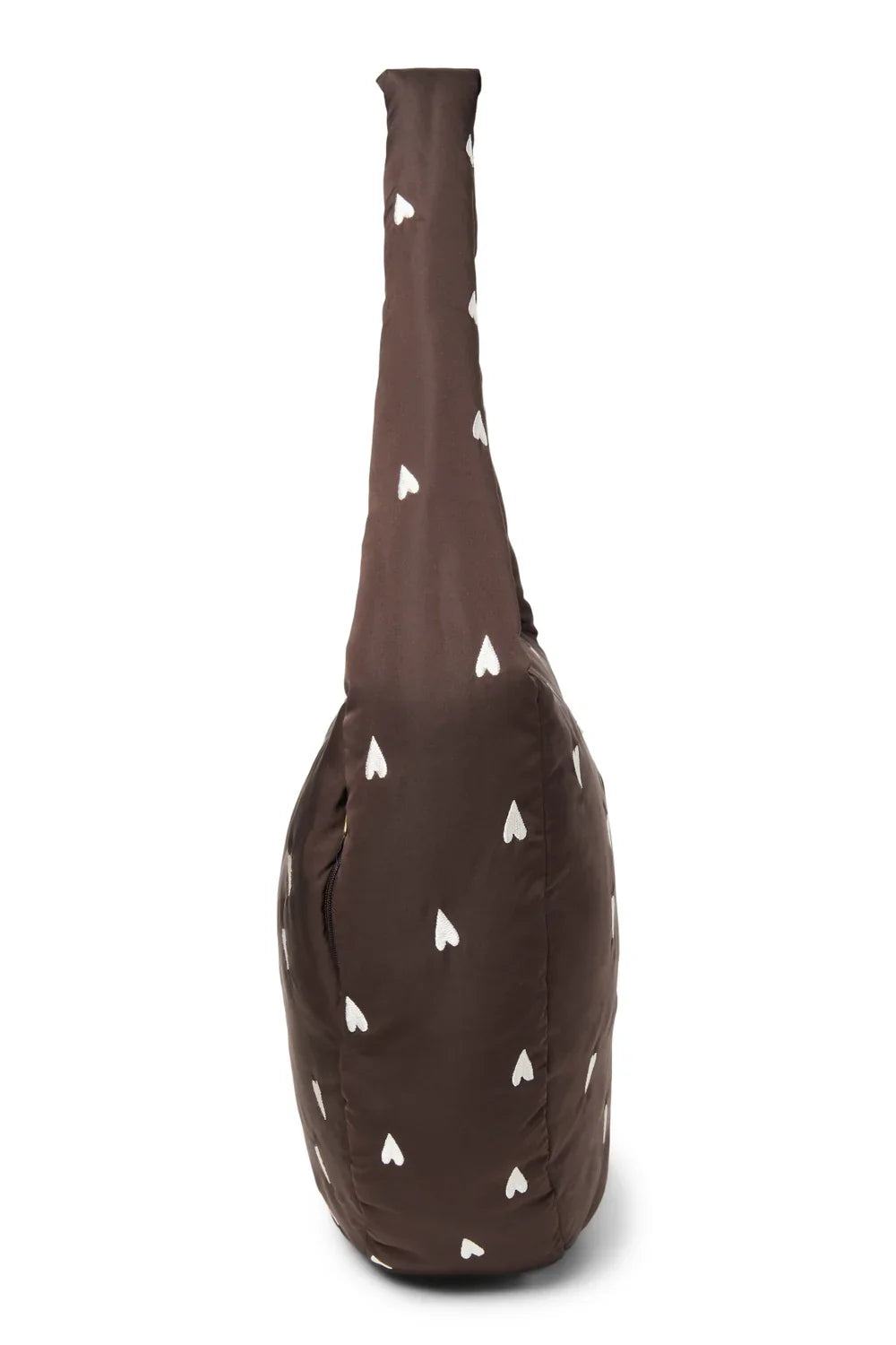 Brown Hearts Puffy Cross Body Bag