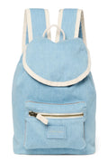 Blauer Denim Uni Midi-Rucksack Kordelzug
