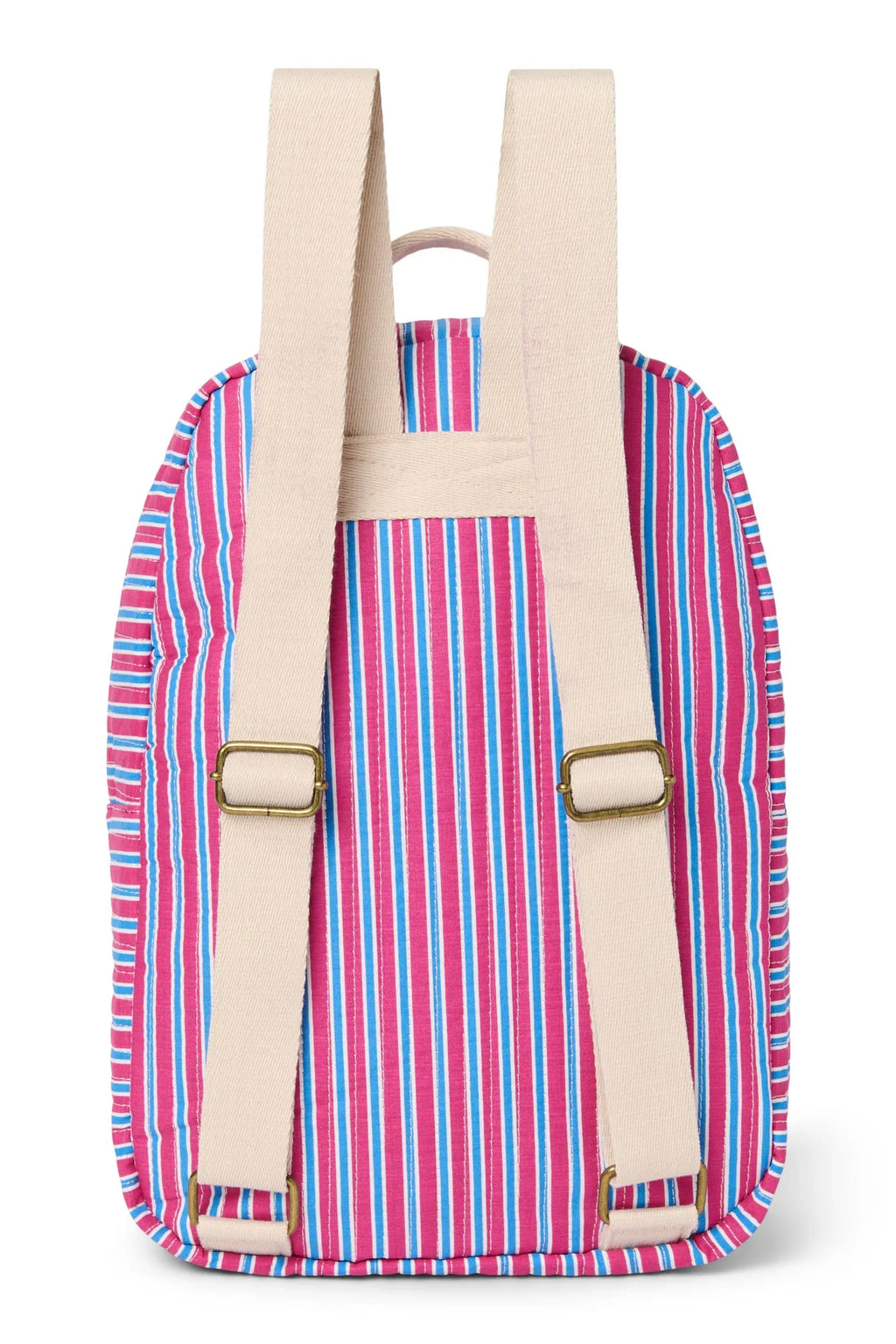 Poplin gestreepte midi-rugzak | Framboos