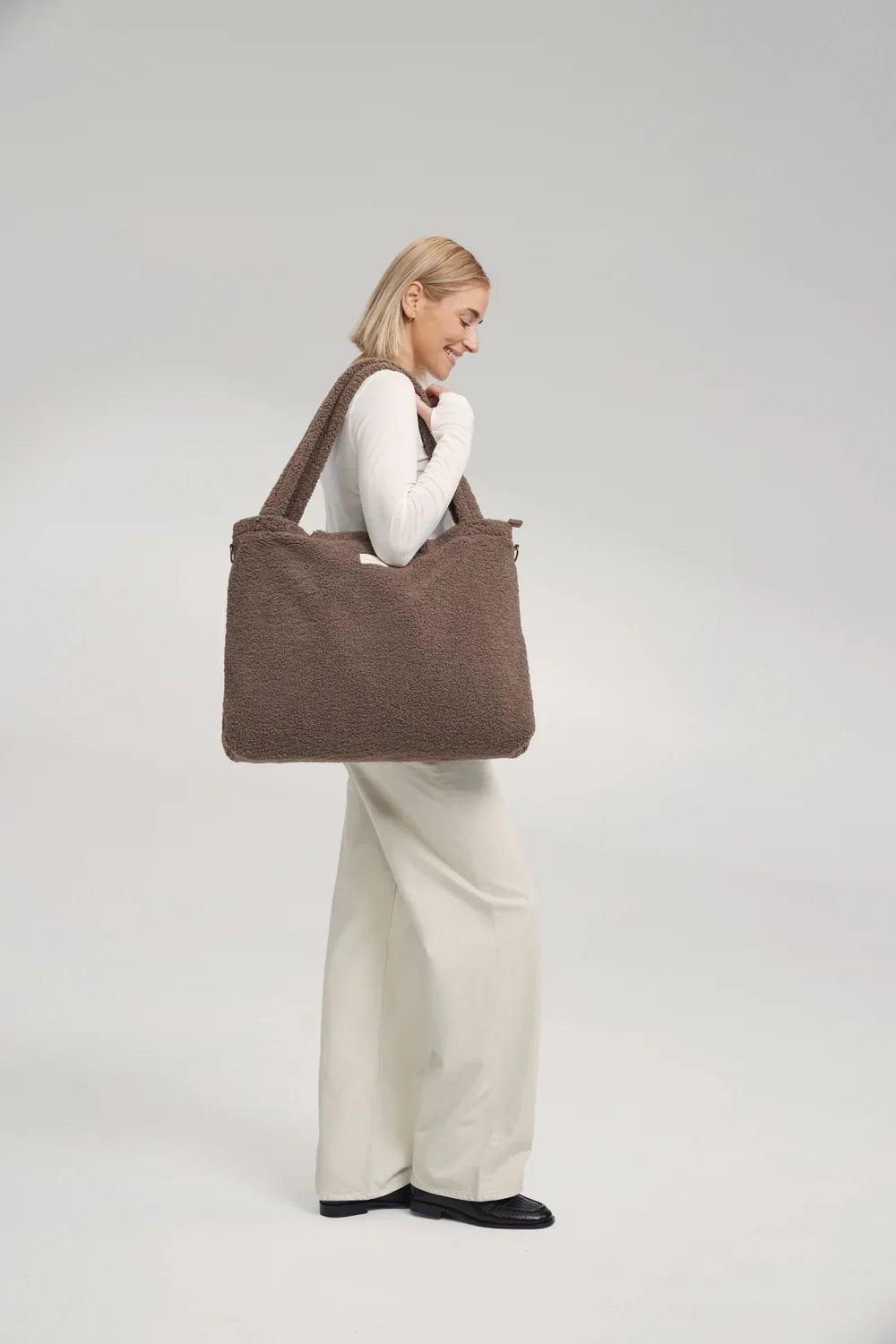 Wickeltasche mit Teddybären und braunen Herzen