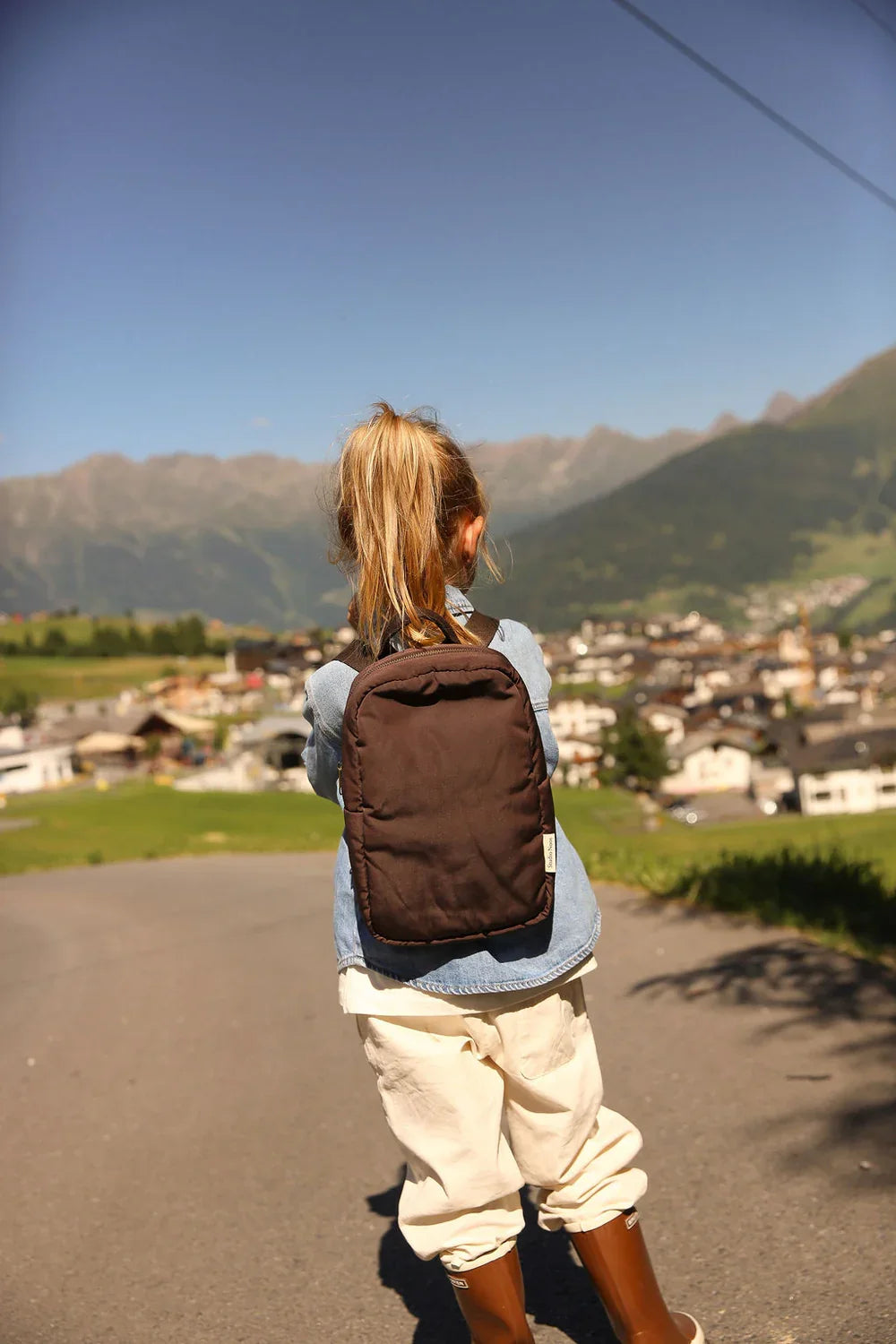 Braune Herzen Puffy Mini-Rucksack