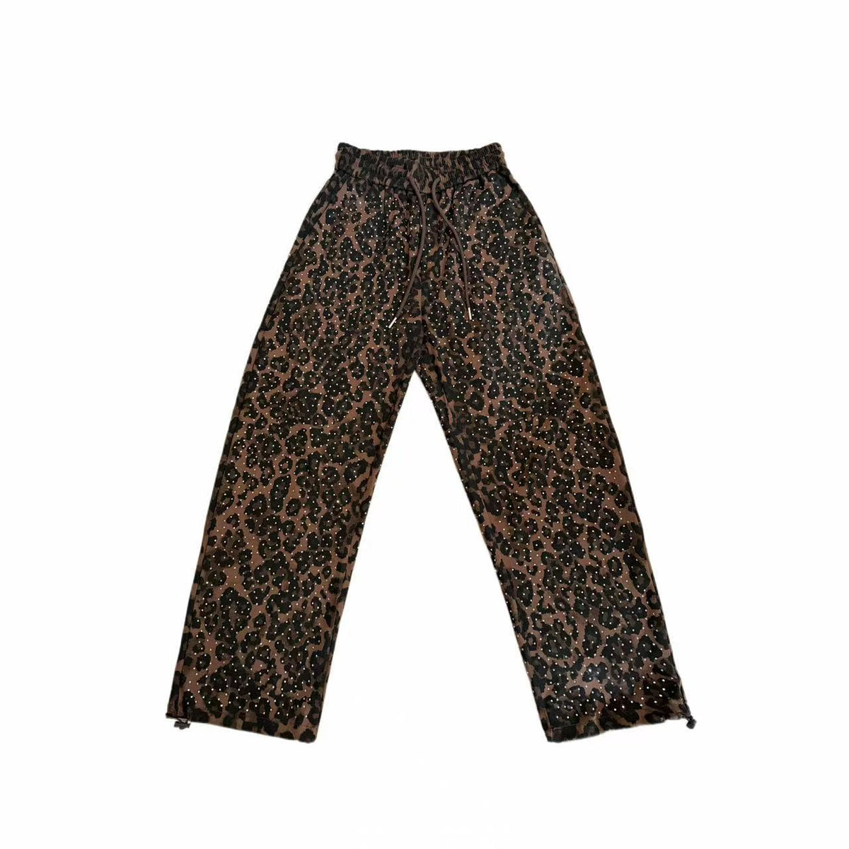 VYBES Rhinestone Leopard Sweatpants