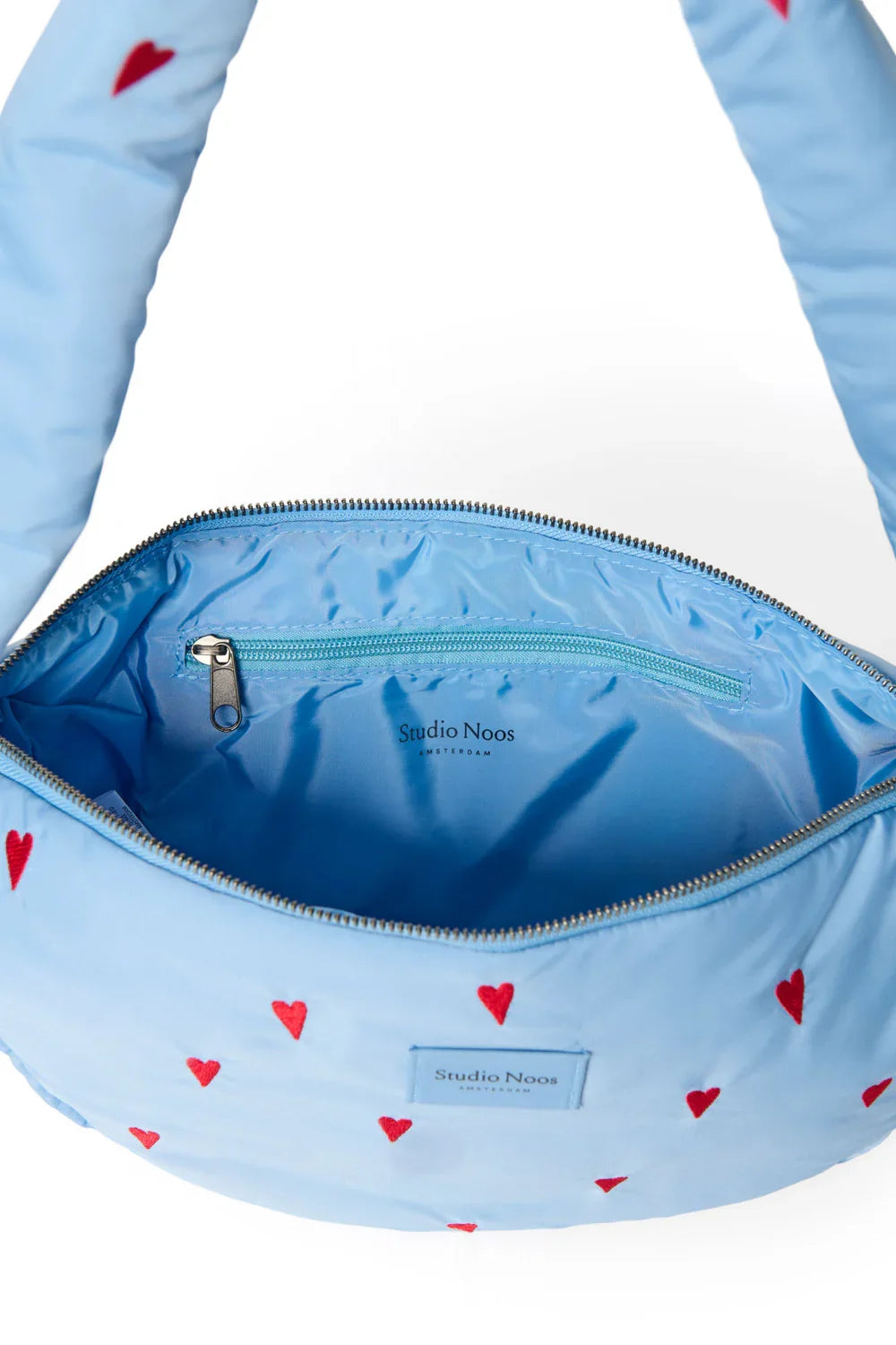 Lila Herzen Puffy Mini Umhängetasche