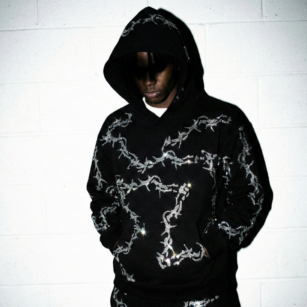 VYBES Rhinestone Thorn Hoodie