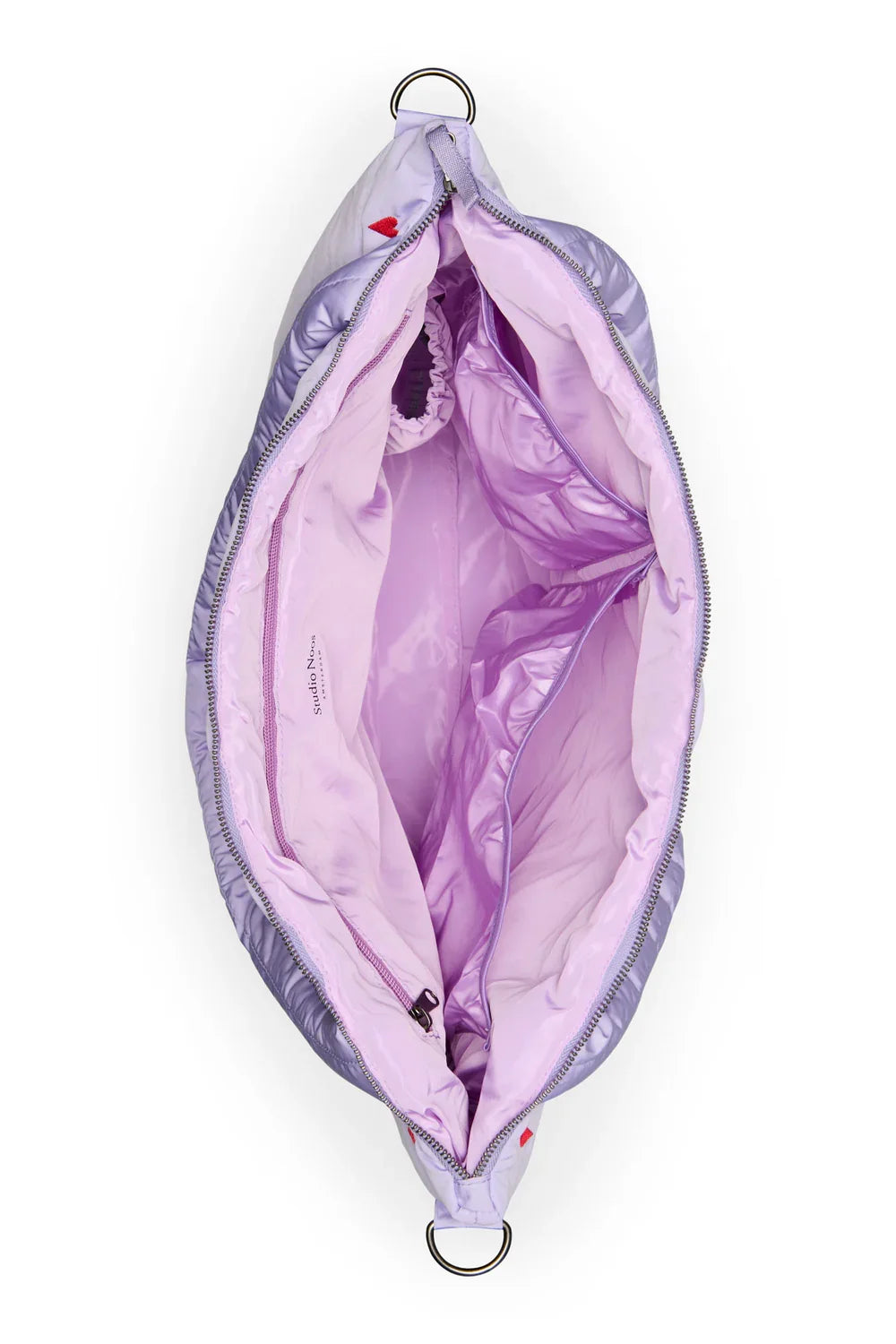 Purple Hearts Puffy Diaper Bag