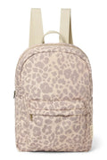 Beige luipaardprint gewatteerde midirugzak