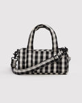 Small Nylon Duffle Bag - Black and Cream Gingham