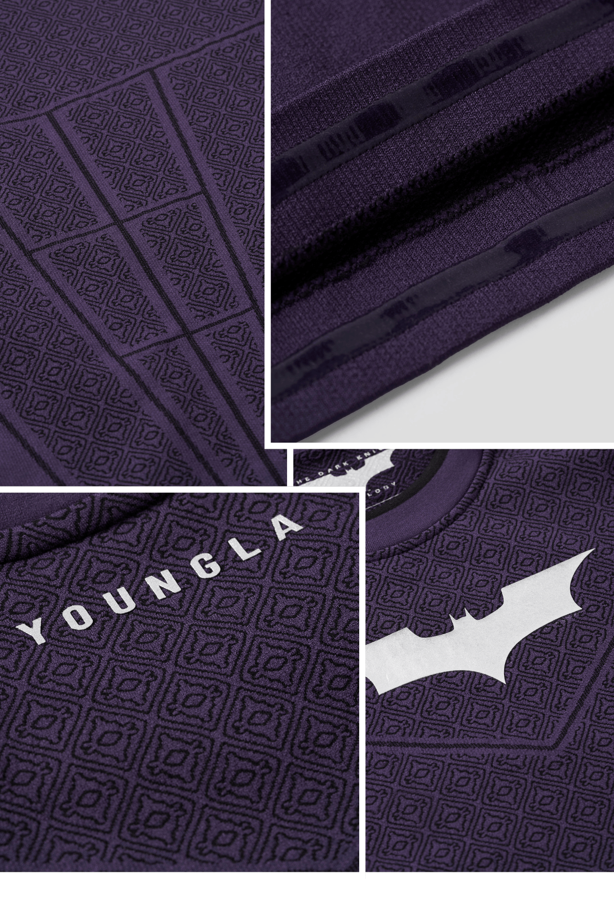 8004 - Batman T-shirts de compression à manches longues - Édition limitée violette - UNIQUEMENT SUR L'APPLICATION