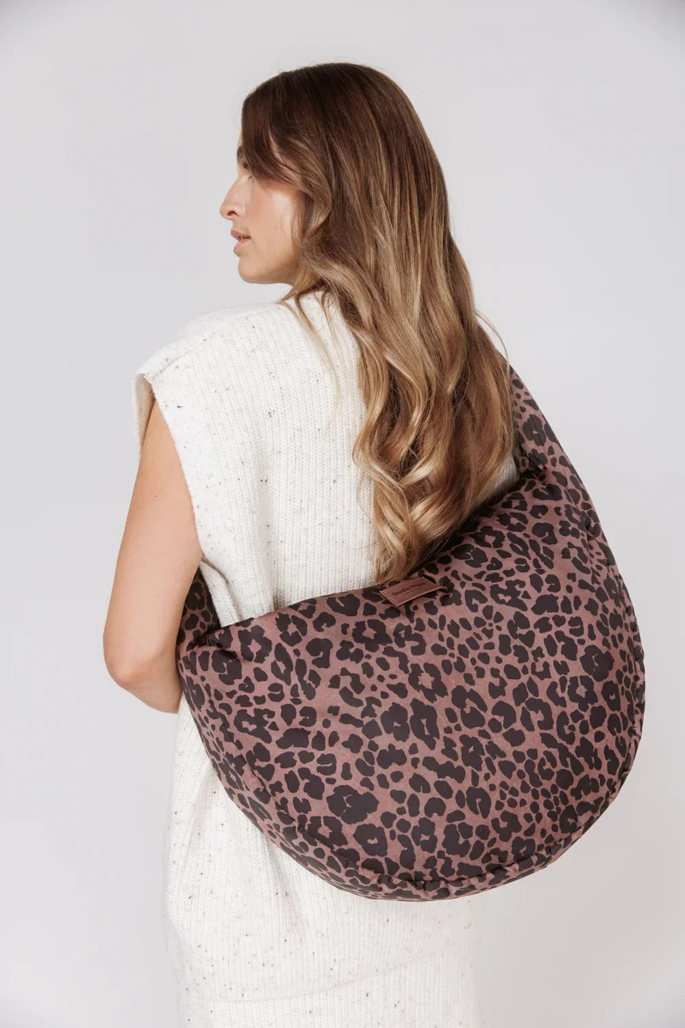 Rode luipaardprint gewatteerde crossbodytas