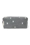 Grijze denim etui met hartjes