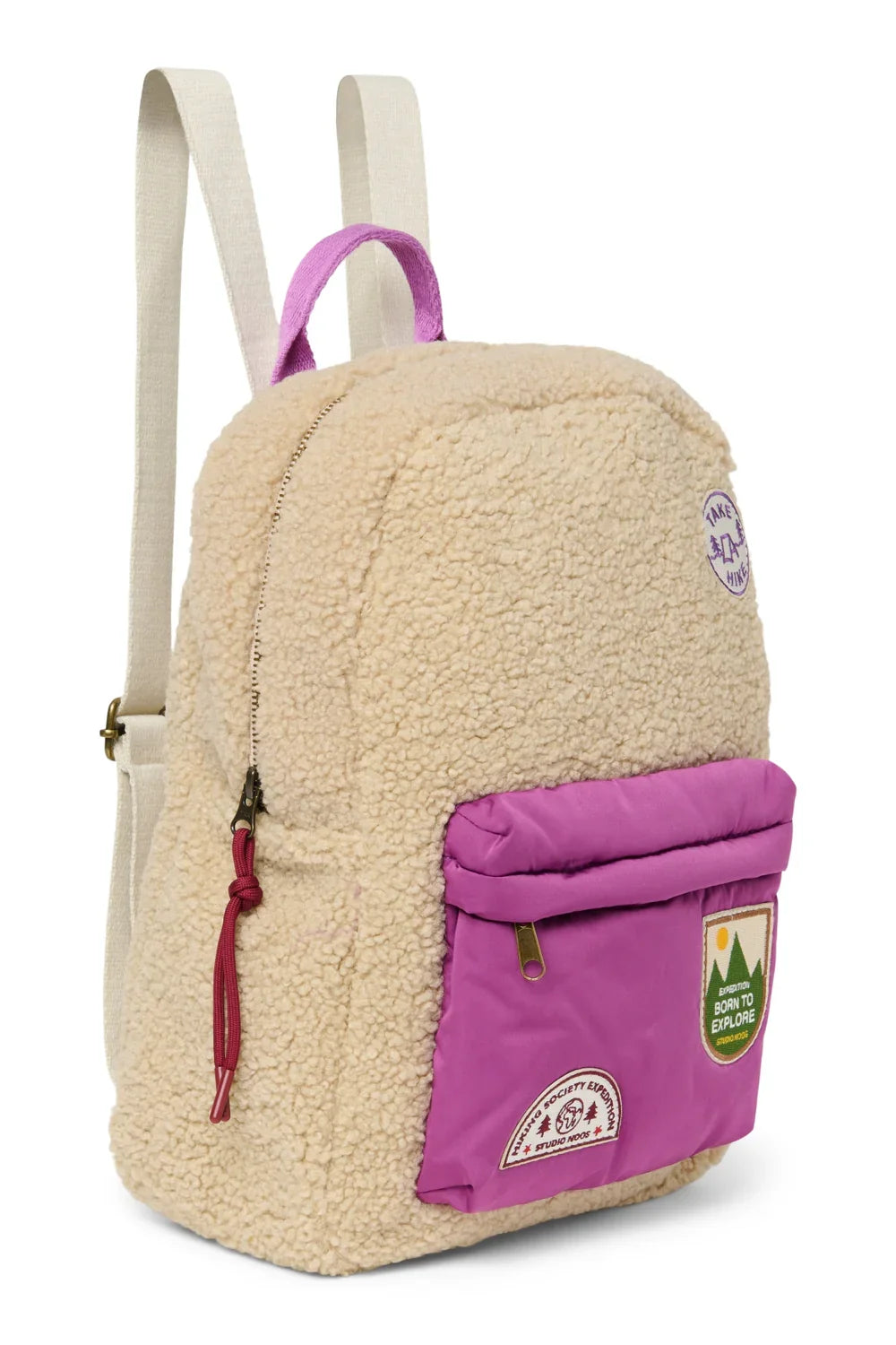 Bruine/Bourgondische Teddy Midi-rugzak