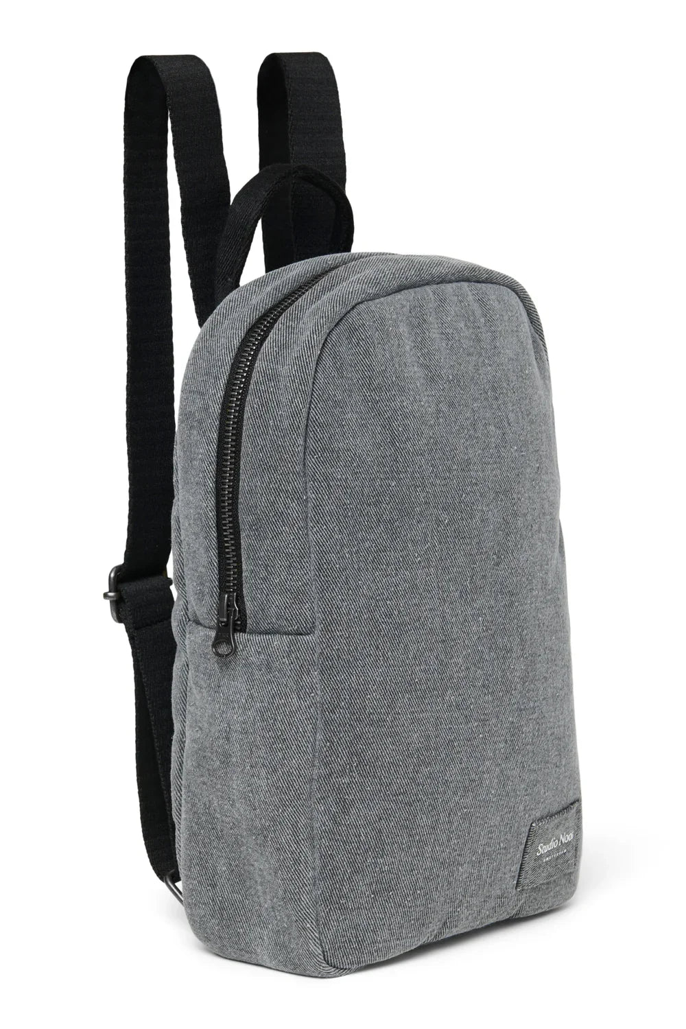 Rucksack aus Jeansstoff mit grauen Herzen