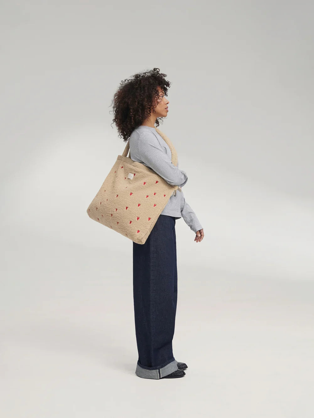 Wickeltasche mit Teddybären und braunen Herzen