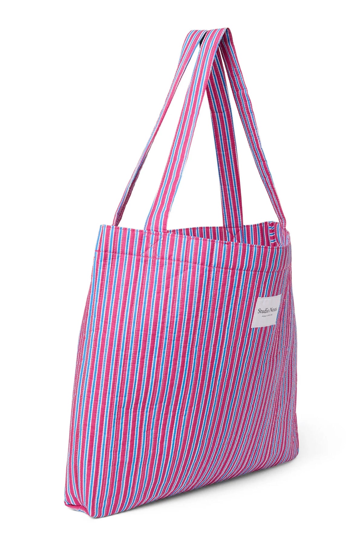 Popeline Gestreepte Mom Bag | Botergeel