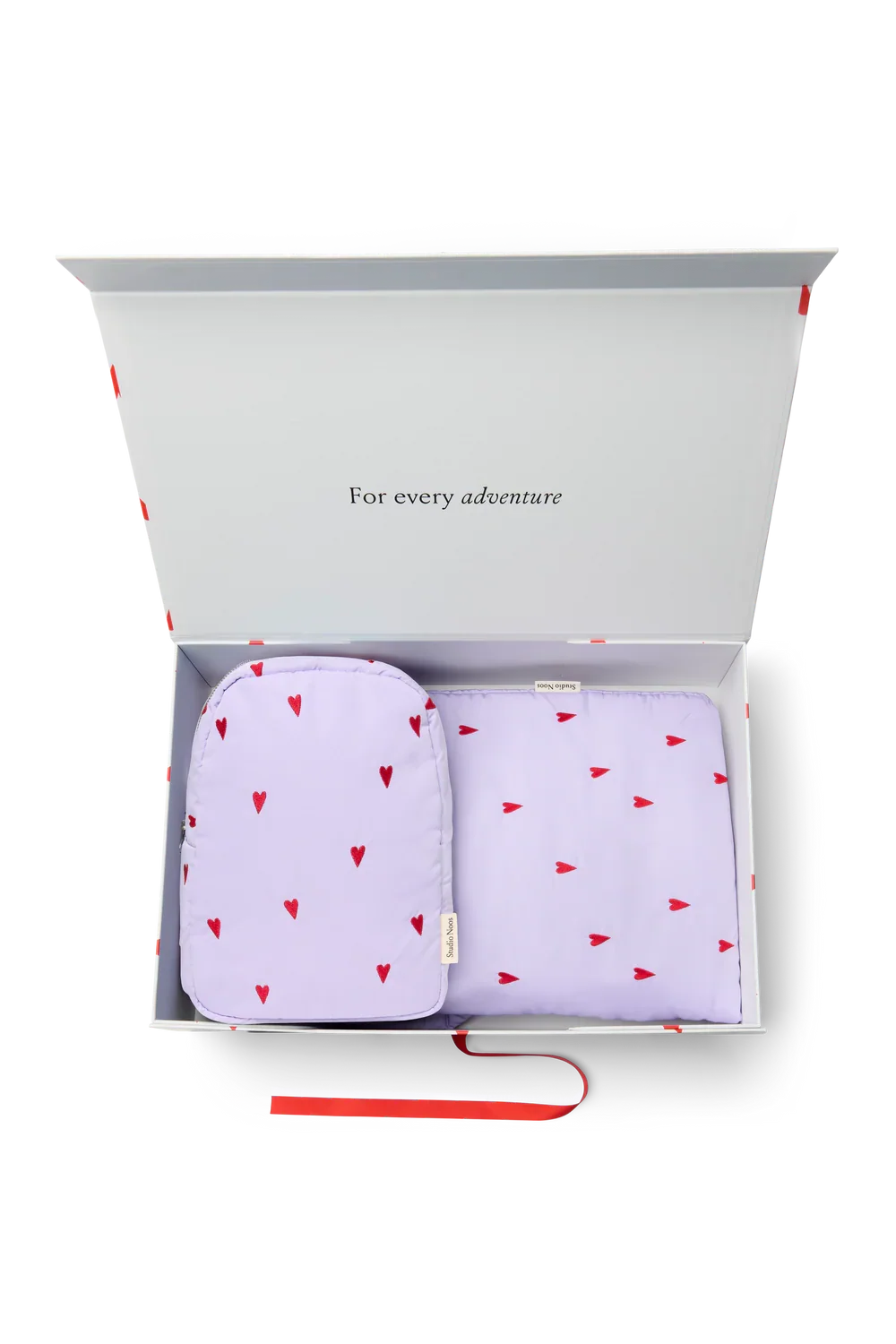 Lila Herzen Passendes Puffy Geschenkset