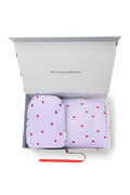 Lila Herzen Passendes Puffy Geschenkset