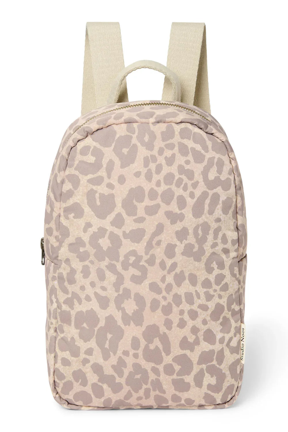 Beiger Leopard Puffy Mini-Rucksack