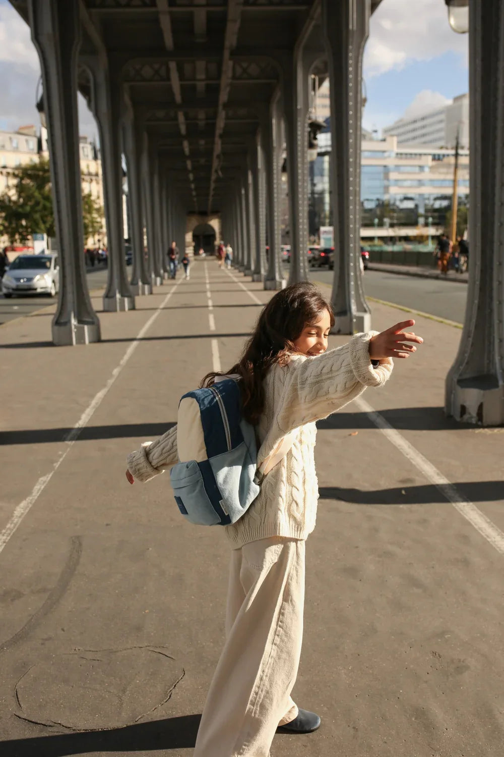 Denim Patchwork Midi-Rucksack