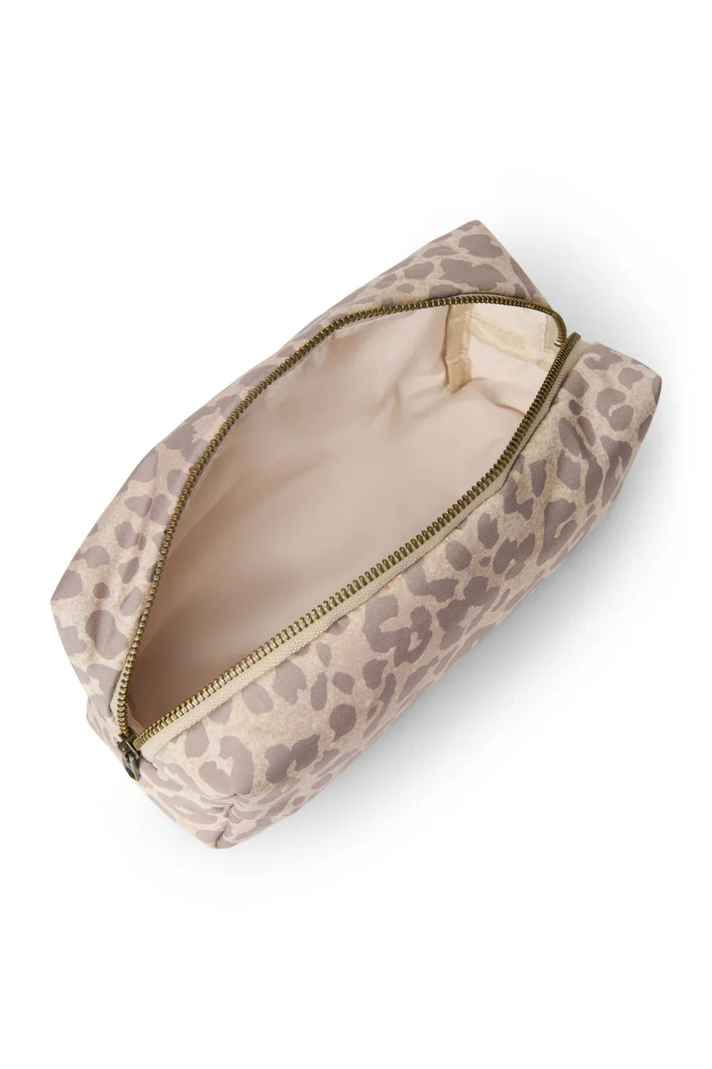 Beige luipaardprint gewatteerd tasje