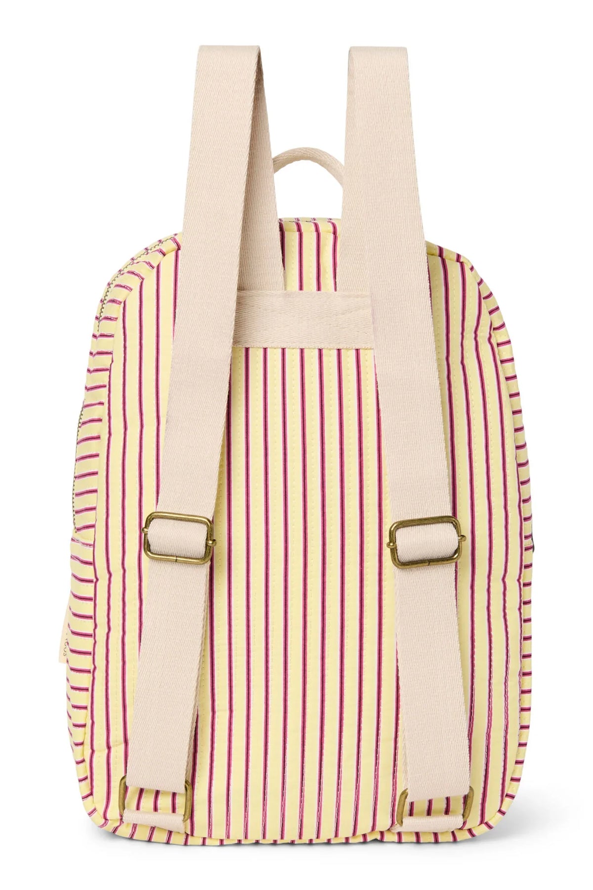 Poplin Striped Midi Backpack | Butter Yellow