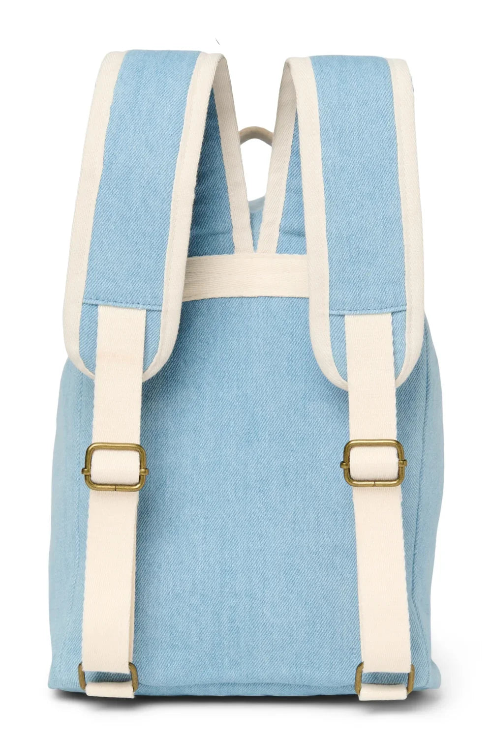 Blauer Denim Uni Midi-Rucksack Kordelzug