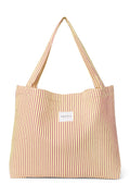 Popeline Gestreepte Mom Bag | Botergeel
