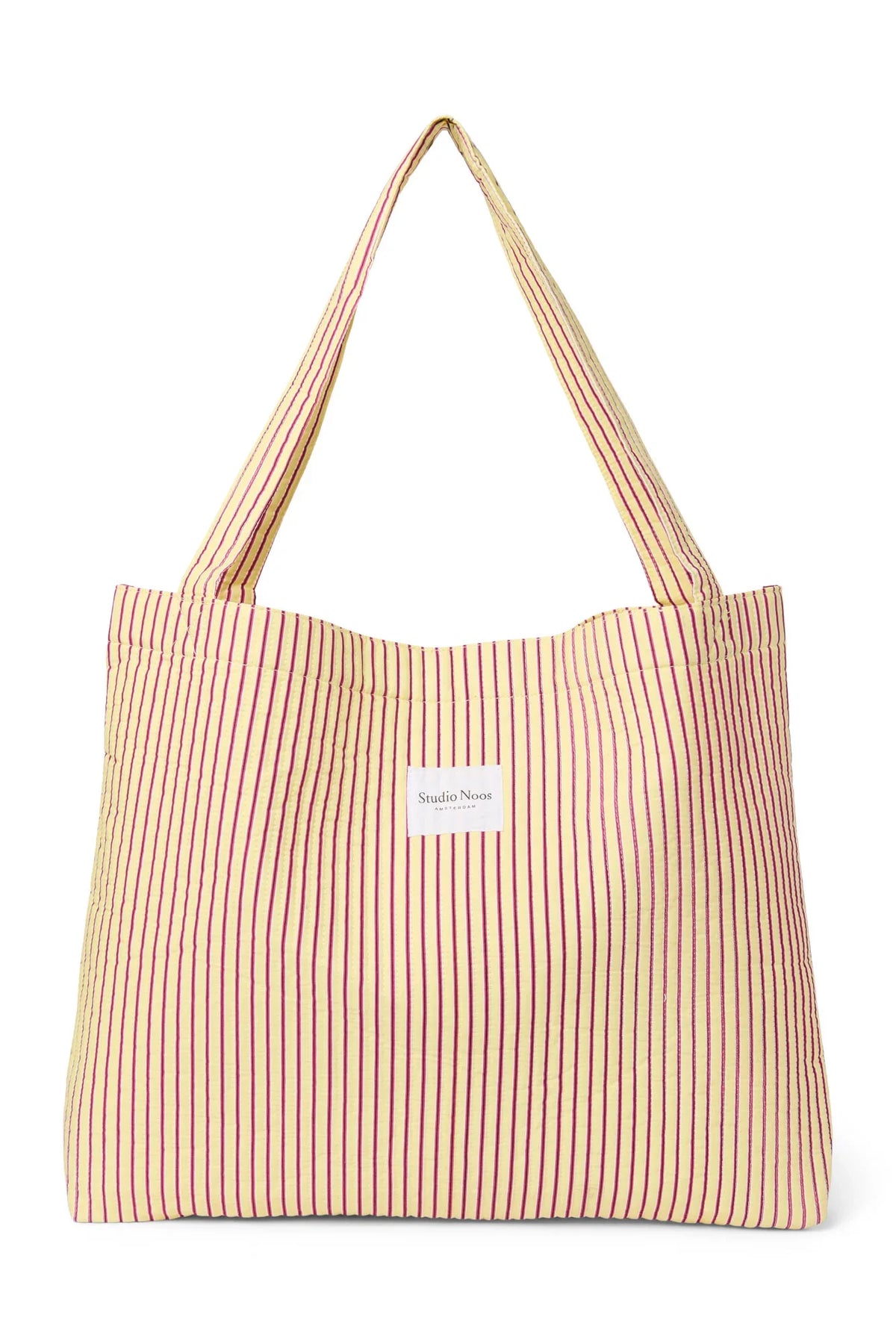 Poplin Striped Mom Bag | Raspberry