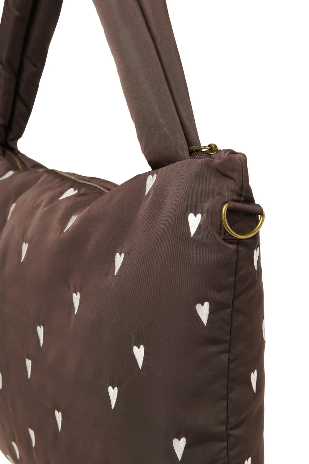 Braune Herzen Puffy Wickeltasche