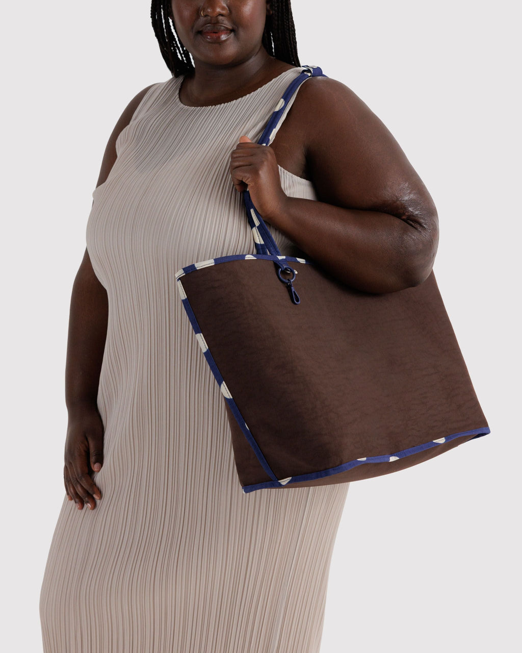 Large Nylon Reversible Tote - Navy Polka Dot Mix - image 4