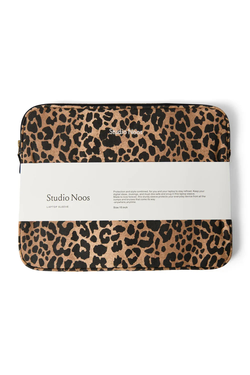 Bruine luipaardprint katoenen laptoptas 15 inch