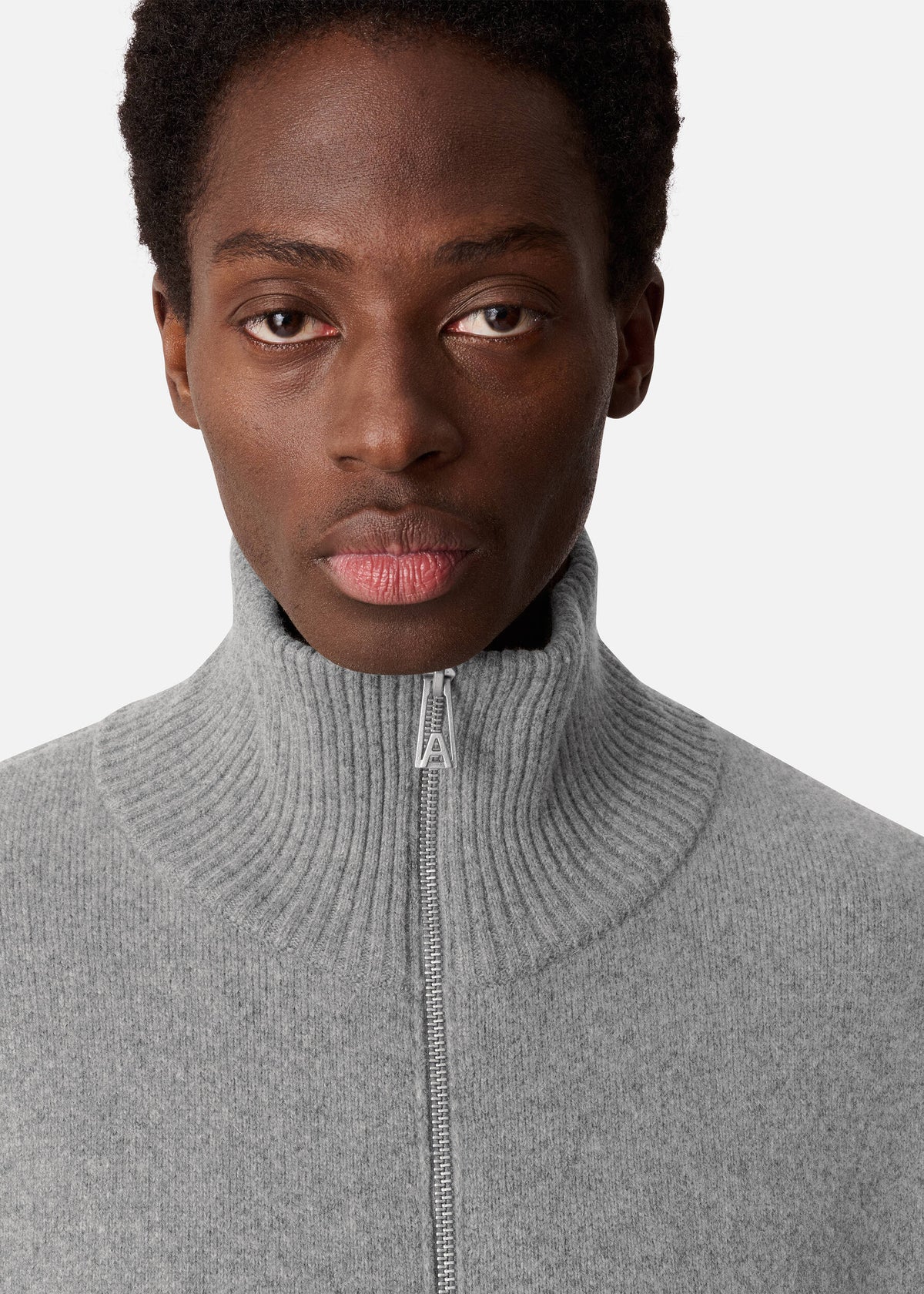 Core Zip-Up Sweater - Grey Melange - image 5