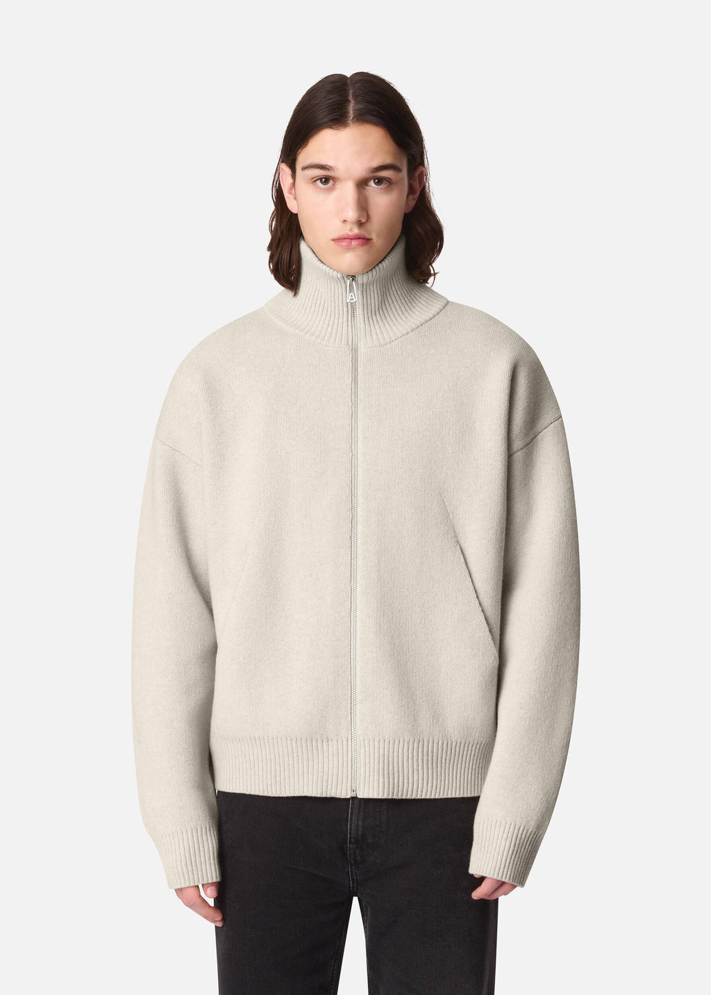 Core Zip-Up Sweater - Light Beige - image 2