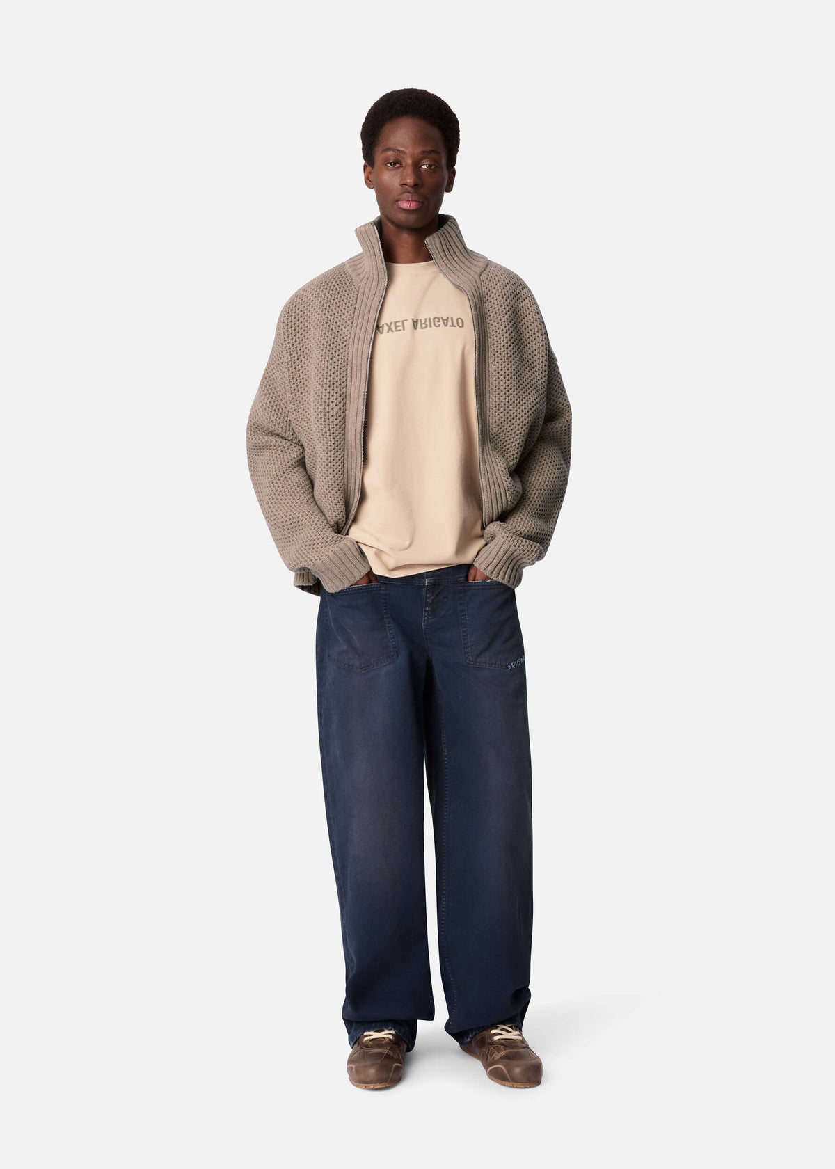 Distort Washed T-Shirt - Dark Beige - image 4